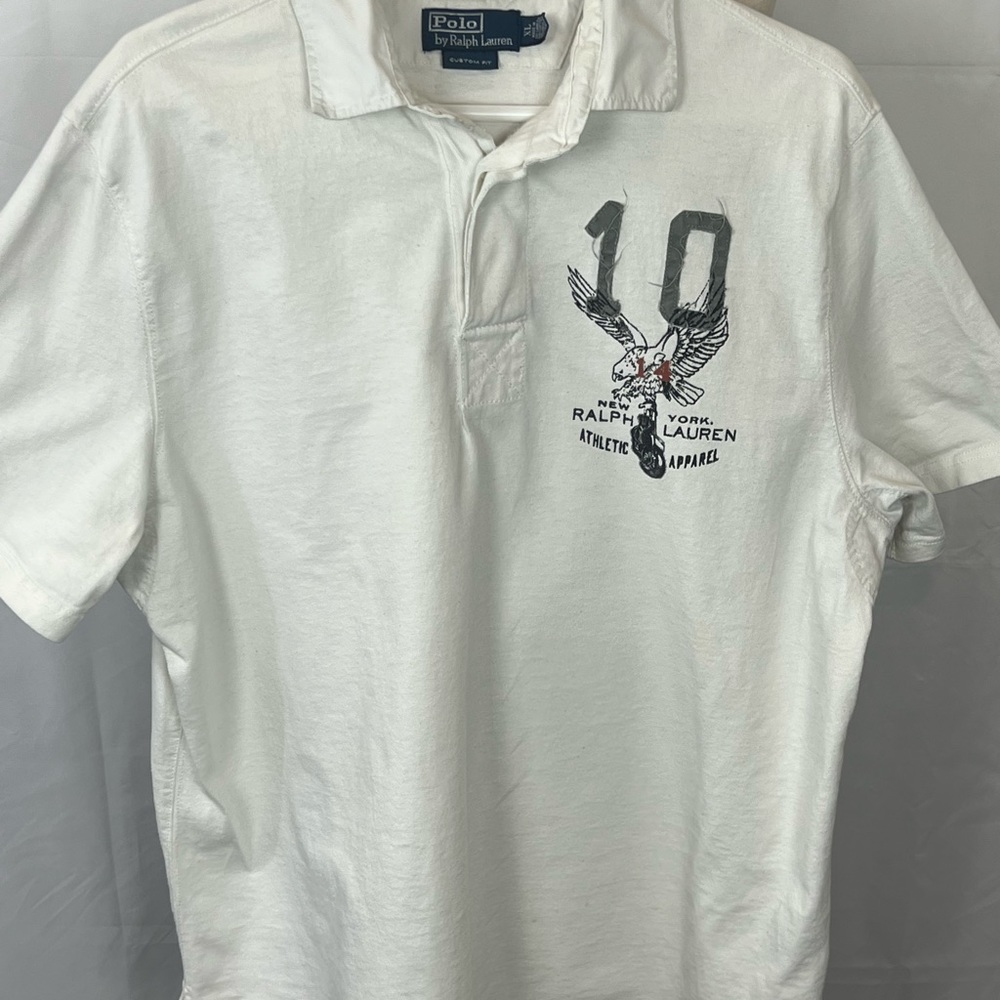 Vintage by Ralph Lauren Men’s Polo Shirt Athletic App New York White Size XL $35